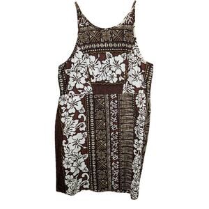 Y2K Hawaiian Dress Small Floral Sleeveless Zip Hawaii Vintage Beachy Coastal